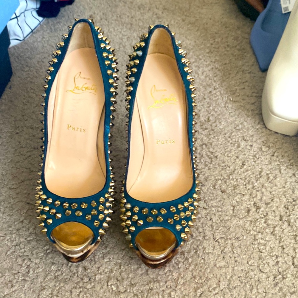 Christian Louboutin leopard shoe size 37